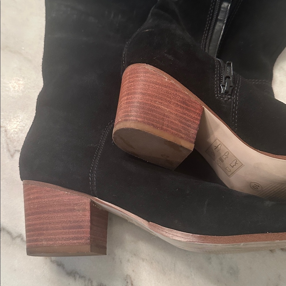 Sole Society Over the Knee Black Suede Knee-High Boots - Picture 5 of 7